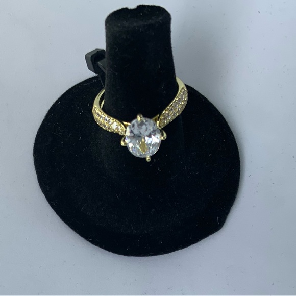 Oval CZ Pavé Band Ring - Picture 6 of 10